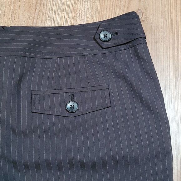 🔹️Apt 9 Black Pinstripe Ava Black Tie Cuffed Dressy Shorts Size 14 - Picture 7 of 12